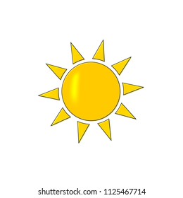 Sun icon, outline design template, vector illustration