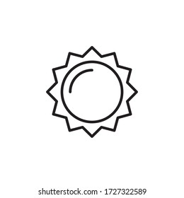 sun icon outline design vector illustration. isolated on white background