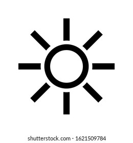 sun icon outline flat style isolated on white background. vector illustration