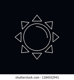 Sun icon. Outline illustration of Sun vector icon for web and advertising isolated on black background. Element of culture and traditions