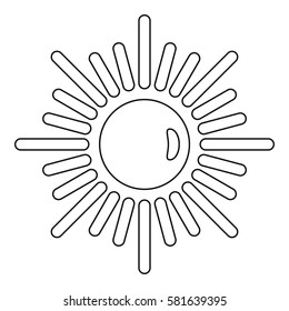 Sun icon. Outline illustration of sun vector icon for web