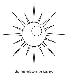 Sun icon. Outline illustration of sun vector icon for web