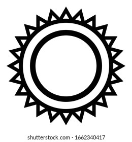 Sun icon outline isolated vector illustration