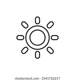 Ícone de sol Contorno definido em preto e branco