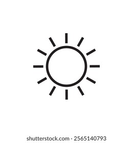 sun icon outline stroke vector eps