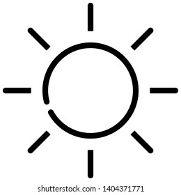 a sun icon with an outline style