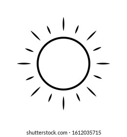 Sun icon outline style vector for your web design, logo, UI. illustration