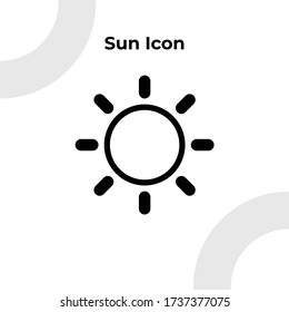 Icono de sol con estilo de contorno, modificable vector