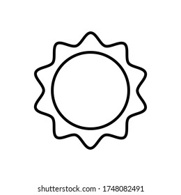 Sun icon outline style vector for your web design, logo, UI. illustration