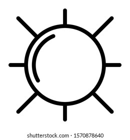sun icon outline vector design 