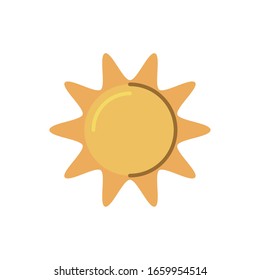 sun icon over white background, flat style, vector illustration