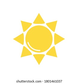 sun icon over white background, flat style, vector illustration