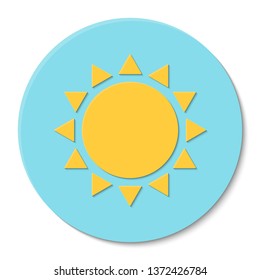 Sun icon, paper style. Vector