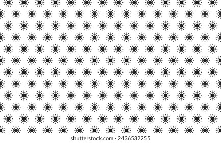 Sun icon pattern on white background. Vector Illustration