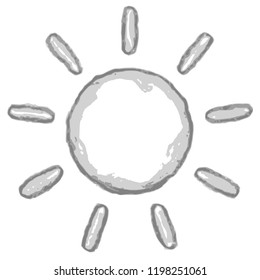 The sun icon, pencil drawing, vector design