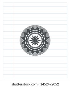 sun icon pencil strokes emblem. Vector Illustration. Detailed.