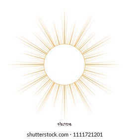 Sun icon, picture, flat, app, web, art, object, flat, stock vector