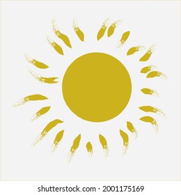 Sun icon with rays on a white background. Stock vector illustration.