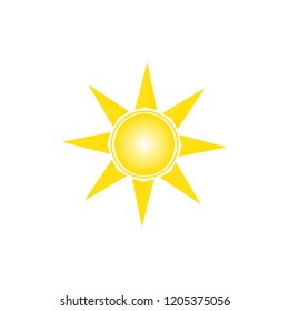 Sun icon with rays. Vector