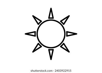sun icon. icon related with energy and technological development . line icon style. Simple vector design editable
