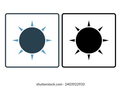 sun icon. icon related with energy and technological development . solid icon style. Simple vector design editable