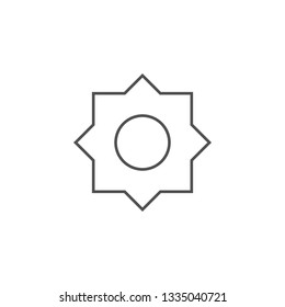 Sun Icon. Sun Related Vector Line Icon. Isolated on White Background. Editable Stroke.