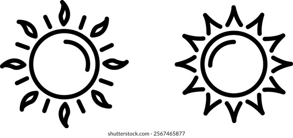 "Sun Icon Representing Light, Energy, and Warmth in Bright and Simple Design"