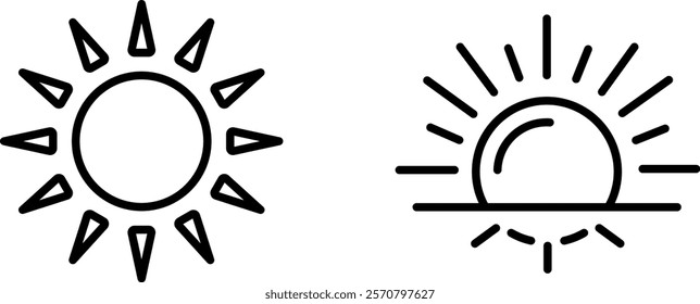 "Sun Icon Representing Warmth, Light, and Energy for Weather, Nature, and Summer Themes"