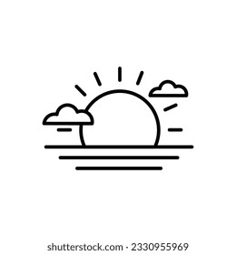 sun icon, sun in the sea simple icon