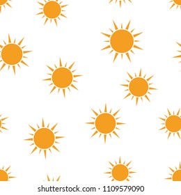 Sun icon seamless pattern background. Business concept vector illustration. Summer sunshine symbol pattern.