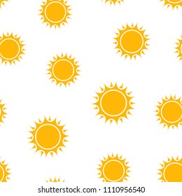 Sun icon seamless pattern background. Business concept vector illustration. Summer sunshine symbol pattern.