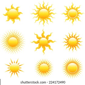 Sun icon set