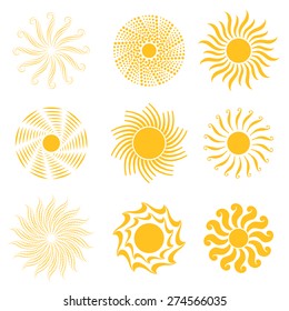 Sun Icon Set, Abstract and Unusual Forms