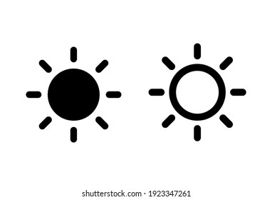 Conjunto de iconos de Sun. Vector de icono de brillo