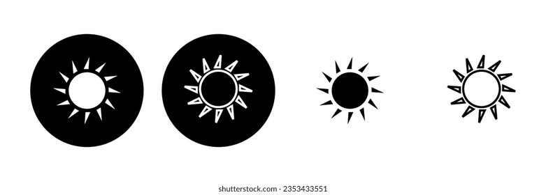 Sun icon set. Brightness Icon vector