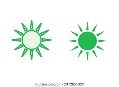 Sun icon set. Brightness Icon vector
