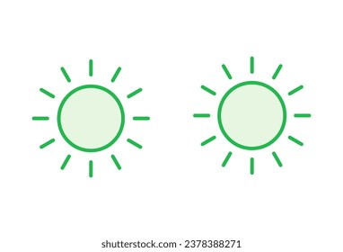 Sun icon set. Brightness Icon vector
