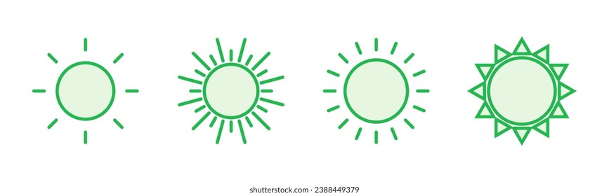 Sun icon set. Brightness Icon vector