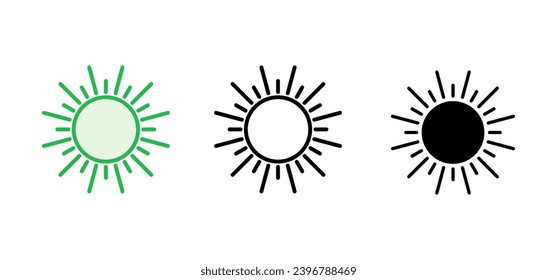 Sun icon set. Brightness Icon vector