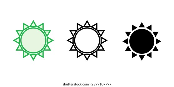 Sun icon set. Brightness Icon vector