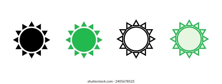 Sun icon set. Brightness Icon vector