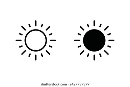 Sun icon set,  Brightness icon vector illustration for web