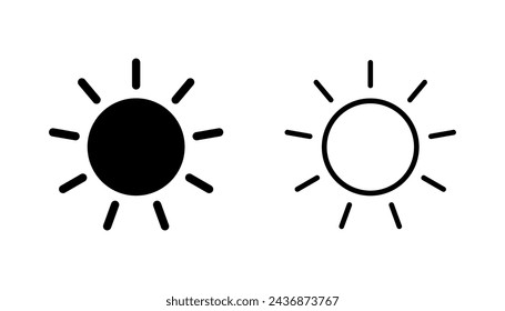 Sun icon set. Brightness Icon vector