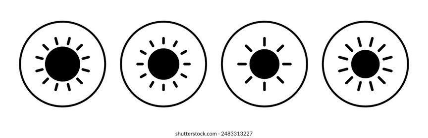 Sun icon set. Brightness Icon vector