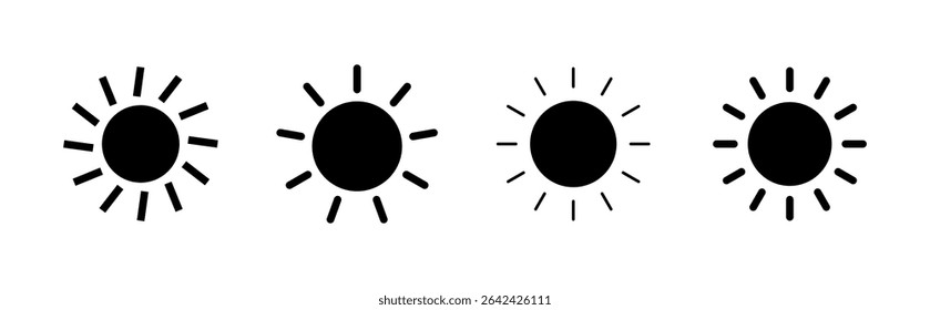 Sun icon set. Brightness Icon vector