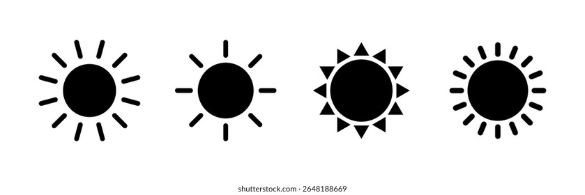 Sun icon set. Brightness Icon vector