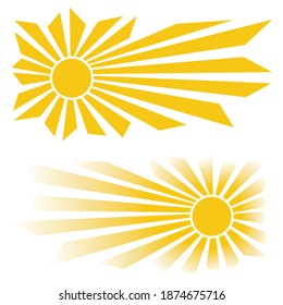 Sun icon set. Cartoon vector illustration