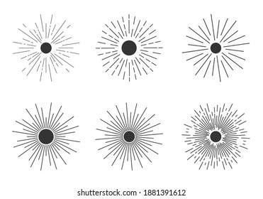 Sun icon set. Cartoon vector illustration