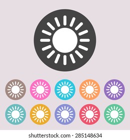 Sun icon. Set of colored icons.