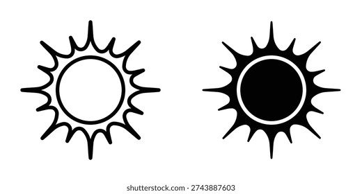 Sun icon set different style collection for web Ui. EPS10